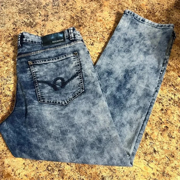 Rocawear Men’s Hip Hop Y2K Urban Streetwear Blue Jeans Tag Size 34x30 - Picture 11 of 11
